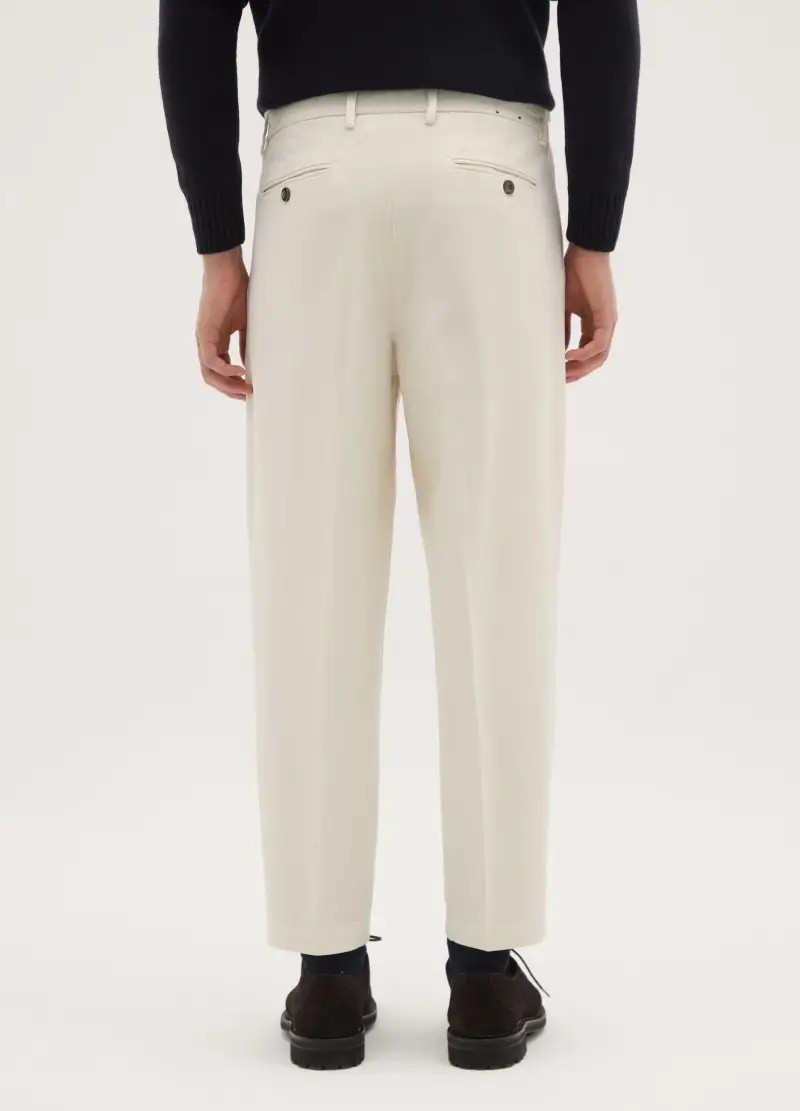 Pantaloni Chino Beige In Puro Cotone Regular Fit, Uomo, Beige miniatura 3