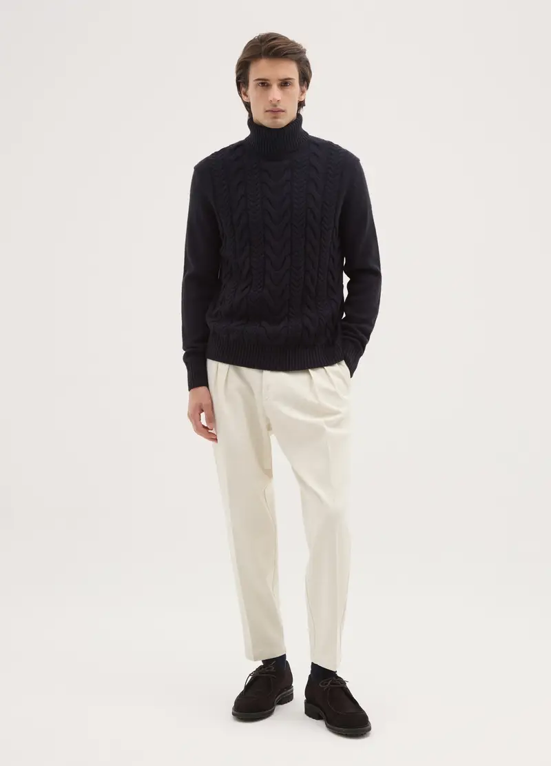 Pantaloni Chino Beige In Puro Cotone Regular Fit, Uomo, Beige