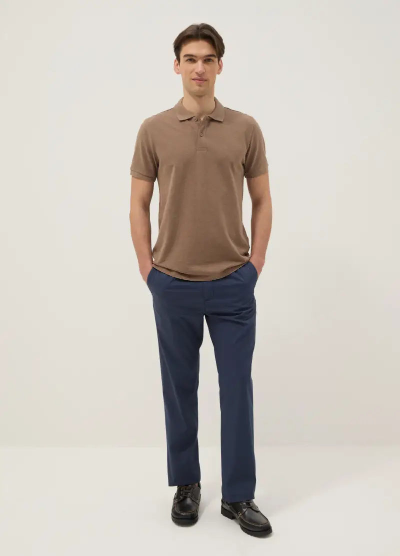 Pantaloni Chino Blu In Puro Cotone Relaxed Fit, Uomo, Blu