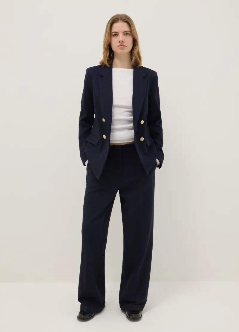 Pantaloni Chino Blu Slim Fit, Donna, Blu