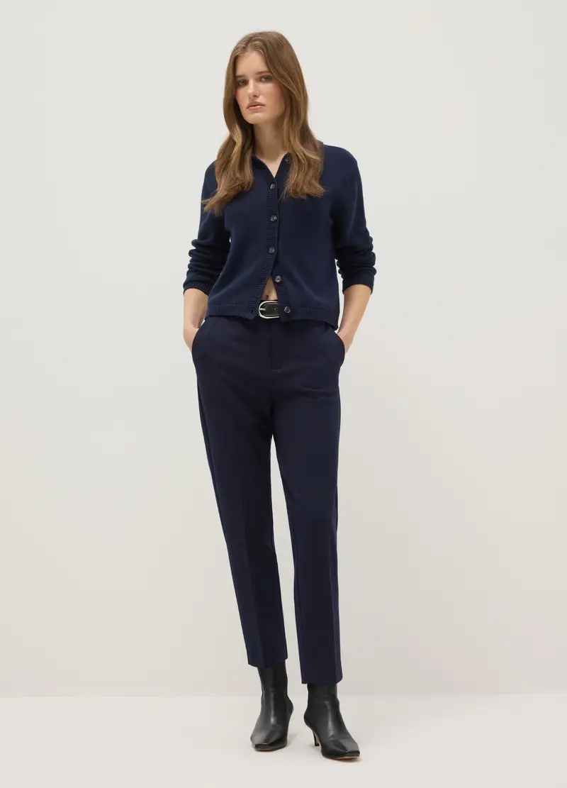 Pantaloni Chino Blu Slim Fit, Donna, Blu