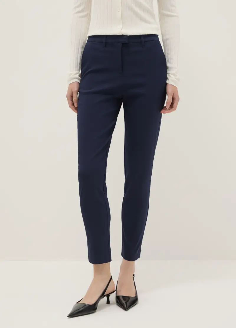 Pantaloni Chino Blu Slim Fit, Donna, Blu miniatura 2