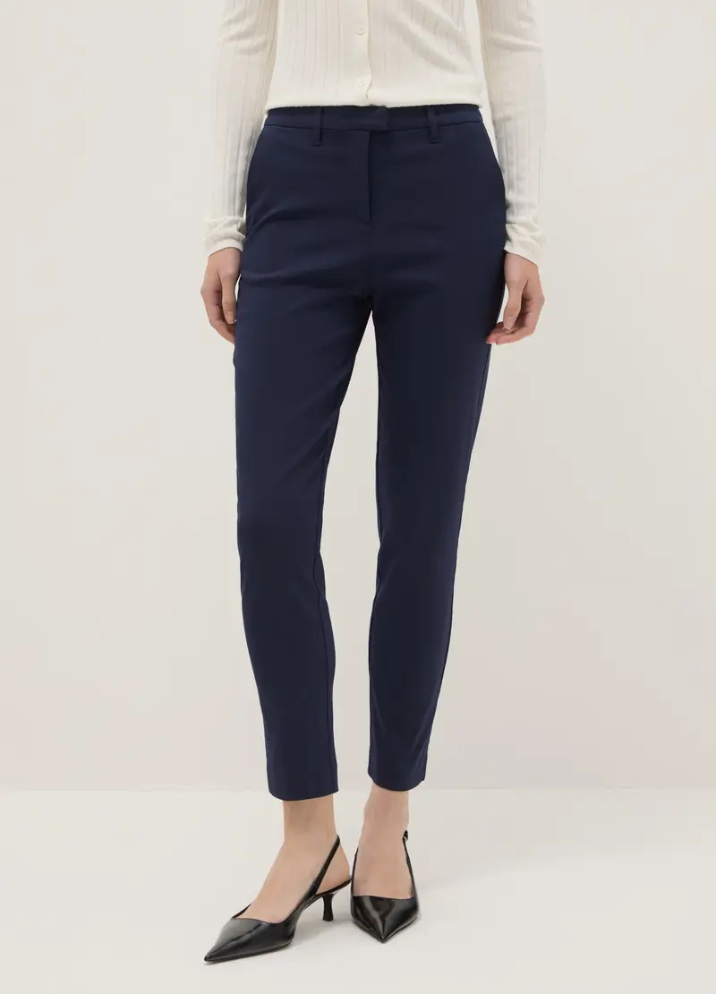 Pantaloni Chino Blu Slim Fit, Donna, Blu miniatura 2