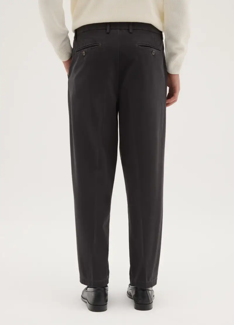 Pantaloni Chino Grigi In Puro Cotone Regular Fit, Uomo, Grigio miniatura 3