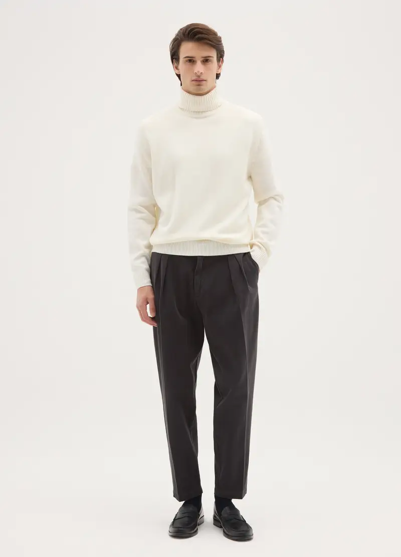 Pantaloni Chino Grigi In Puro Cotone Regular Fit, Uomo, Grigio