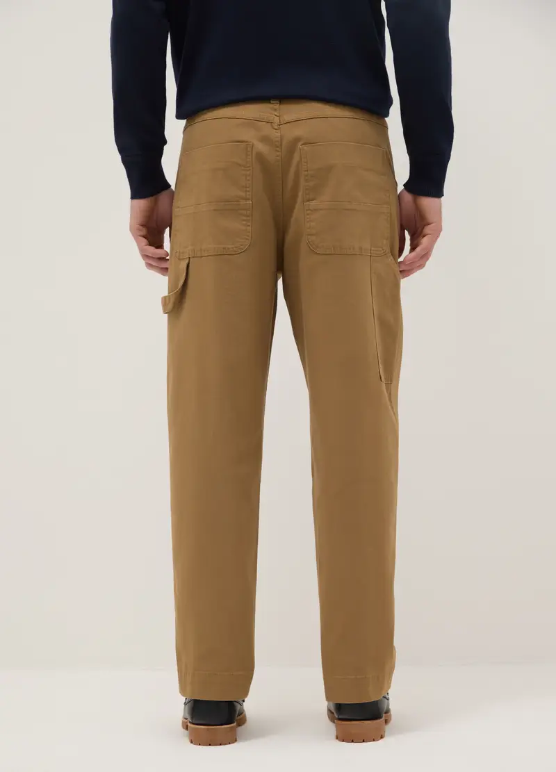 Pantaloni Chino In Cotone Elasticizzato Marroni Slim Fit, Uomo, Marrone miniatura 3