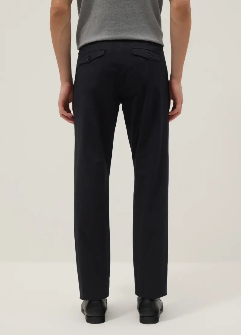 Pantaloni Chino In Cotone Elasticizzato Nero Slim Fit, Uomo, Nero miniatura 3