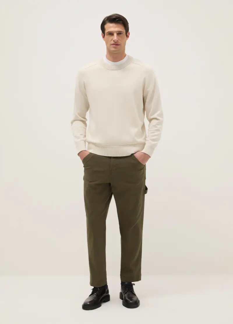 Pantaloni Chino In Cotone Elasticizzato Verdi Slim Fit, Uomo, Verde