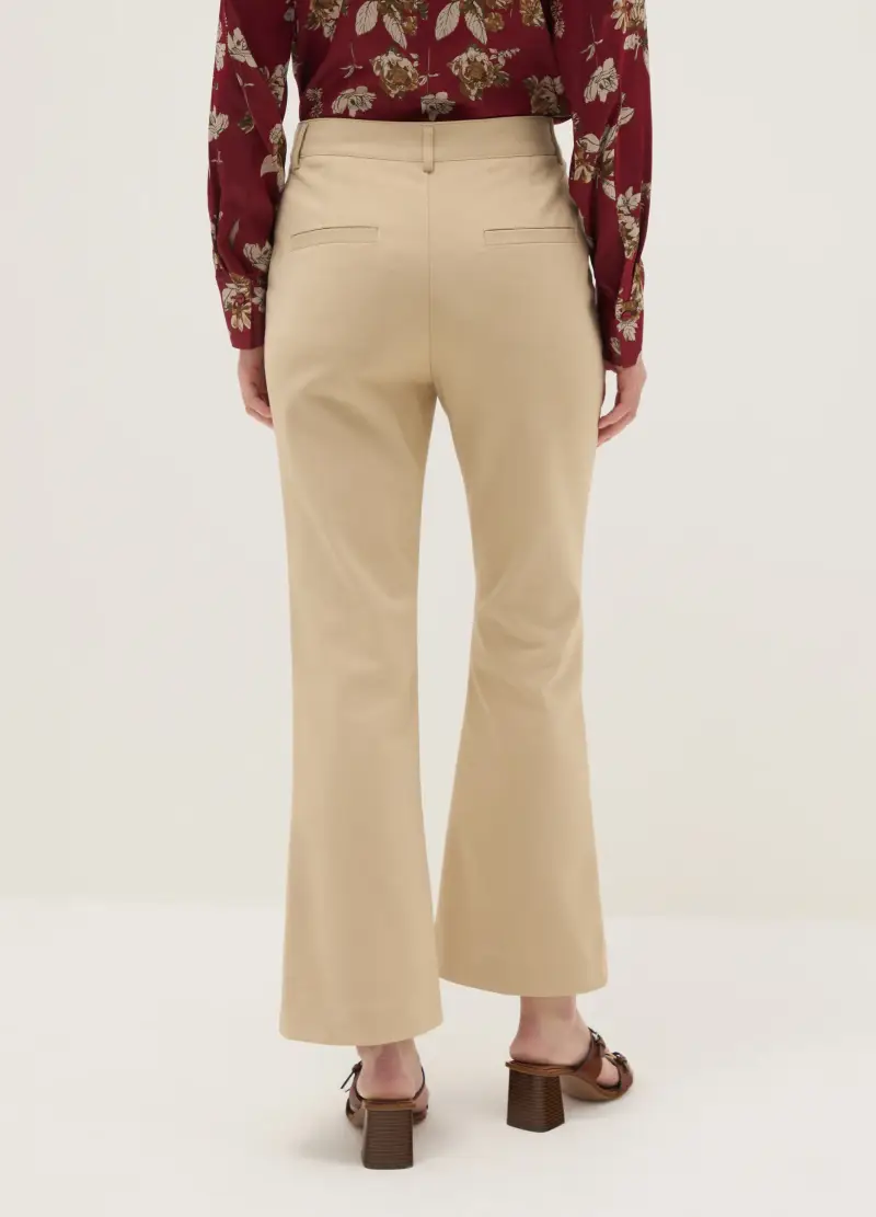 Pantaloni Chino In Misto Cotone Beige Regular Fit, Donna, Beige miniatura 3
