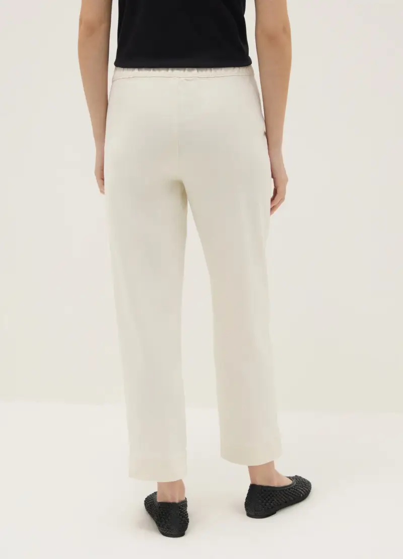 Pantaloni Chino In Misto Cotone Bianco Slim Fit, Donna, Bianco miniatura 3