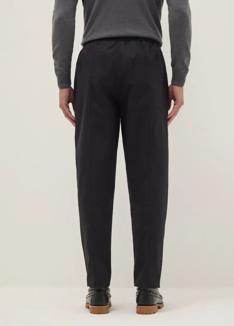 Pantaloni Chino In Puro Cotone Nero Slim Fit, Uomo, Nero miniatura 3