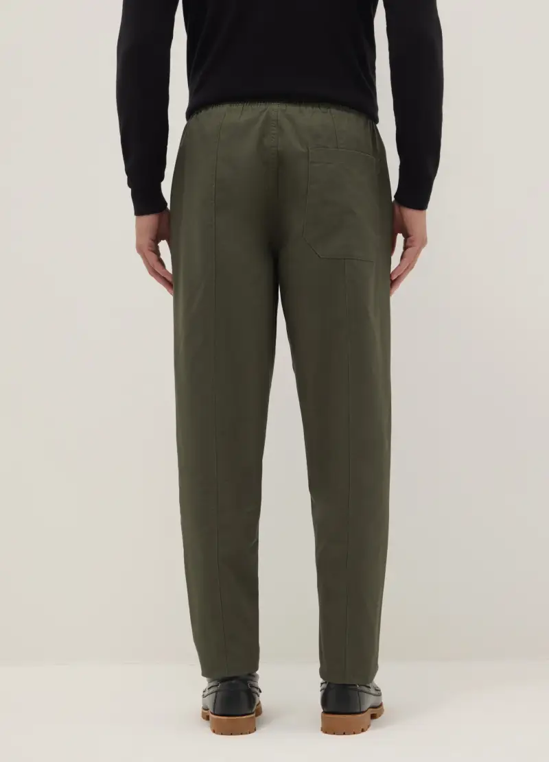 Pantaloni Chino In Puro Cotone Verde Slim Fit, Uomo, Verde miniatura 3