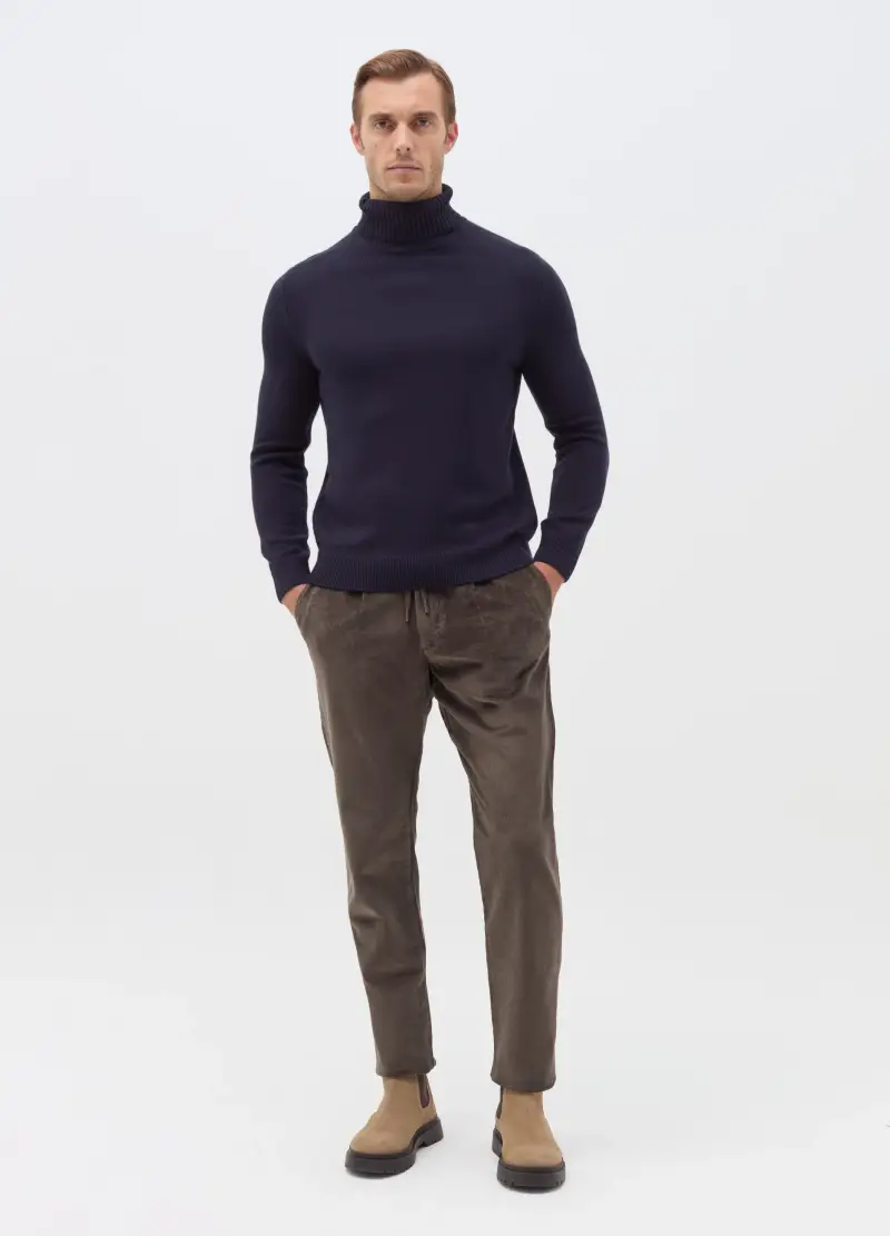 Pantaloni Chino Marroni In Velluto A Coste, Uomo, Marrone