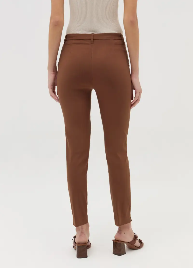 Pantaloni Chino Stretch, Donna, Marrone miniatura 3