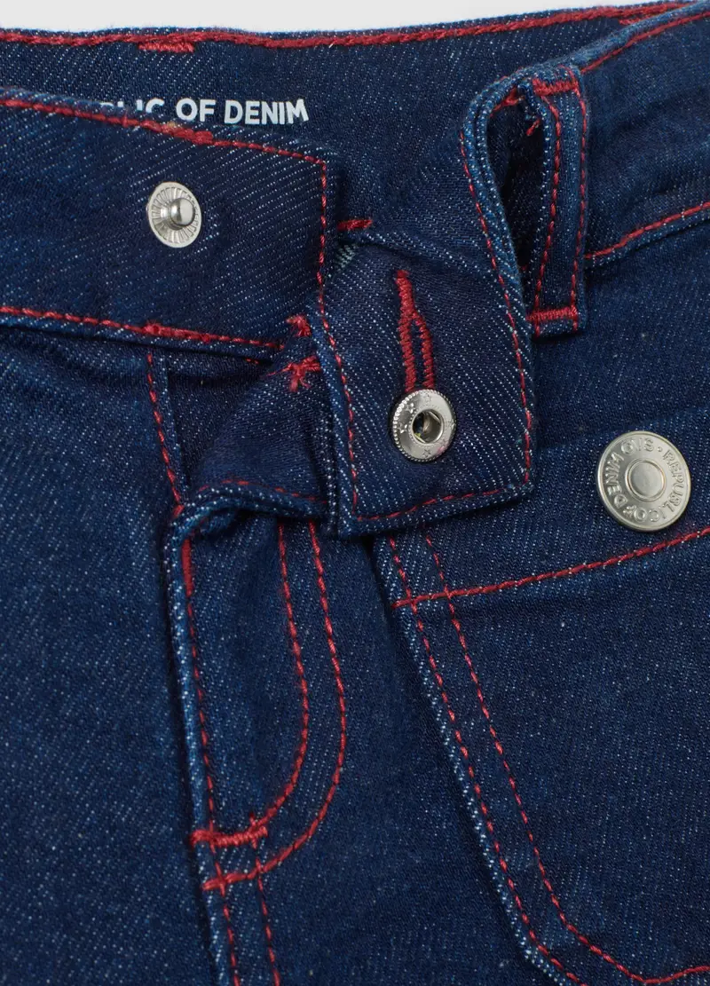 OVS, Pantaloni Da Bambina In Denim Blu Culotte Con Ricamo, Denim, Taglia: 4-5 miniatura 2