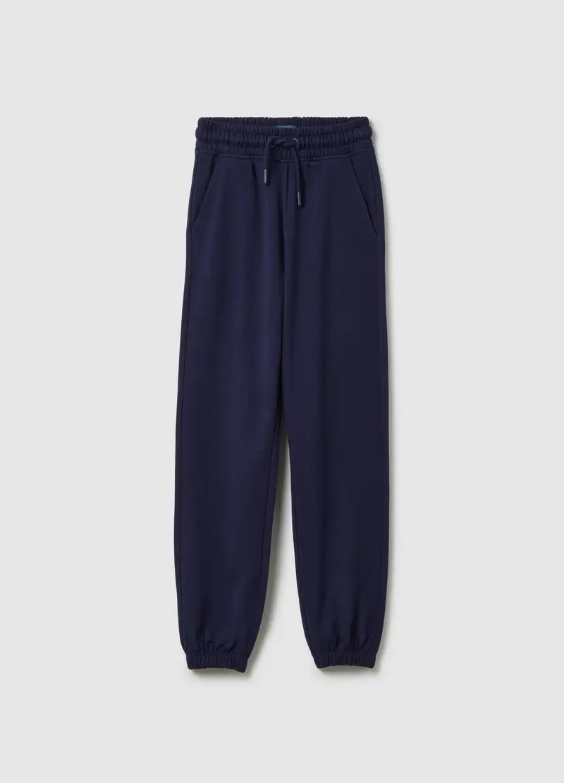 OVS, Pantaloni Da Bambina In Puro Cotone Blu Regular Fit, Blu, Taglia: 3-4