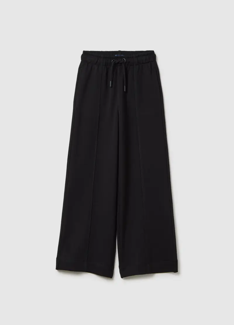 OVS, Pantaloni Da Bambina In Puro Cotone Nero Culotte, Nero, Taglia: 4-5