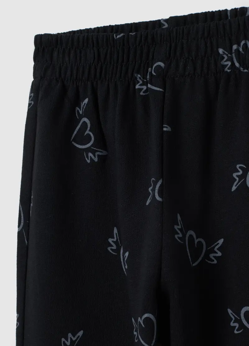 OVS, Pantaloni Da Bambina In Puro Cotone Nero Regular Fit, Nero, Taglia: 3-4 miniatura 2