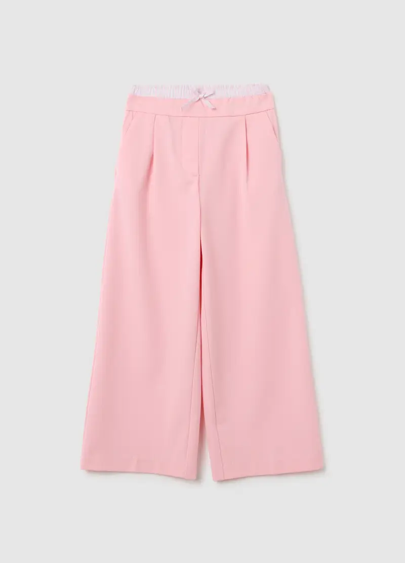 Pantaloni Da Bambina Rosa Regular Fit, Rosa