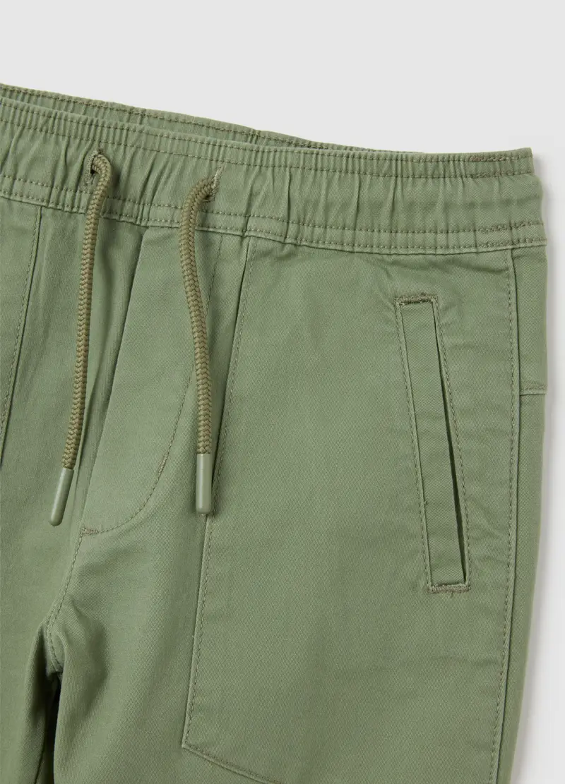 OVS, Pantaloni Da Bambino In Cotone Elasticizzato Verde, Verde, Taglia: 3-4 miniatura 3