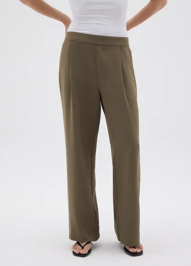 Pantaloni Da Donna Verde Ampi, Verde miniatura 2