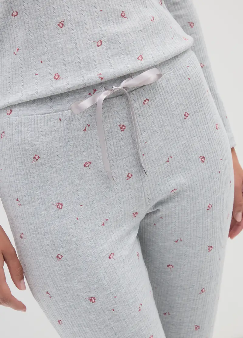 OVS, Pantaloni Da Pigiama In Misto Cotone Grigi, Donna, Grigio, Taglia: S miniatura 3
