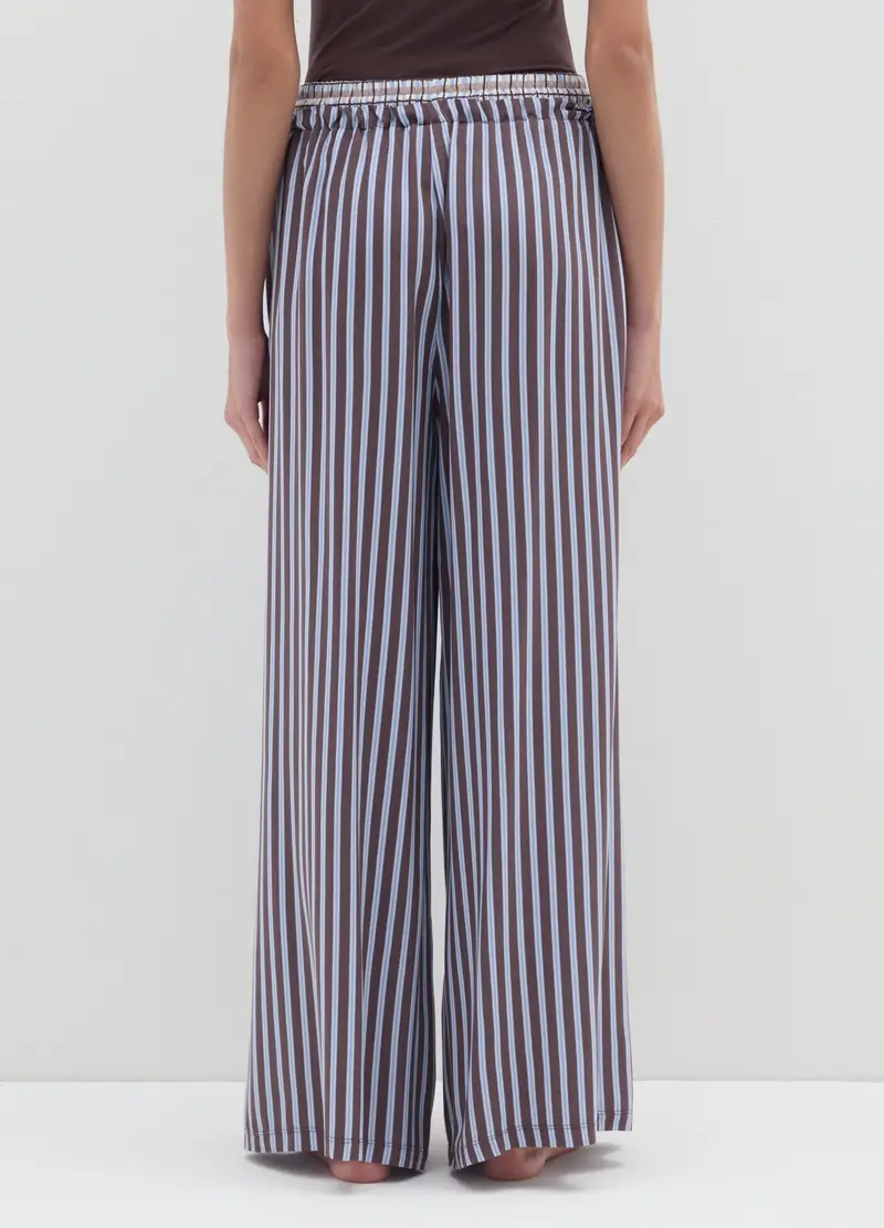 Pantaloni Da Pigiama Marroni A Righe, Donna, Multicolor miniatura 3