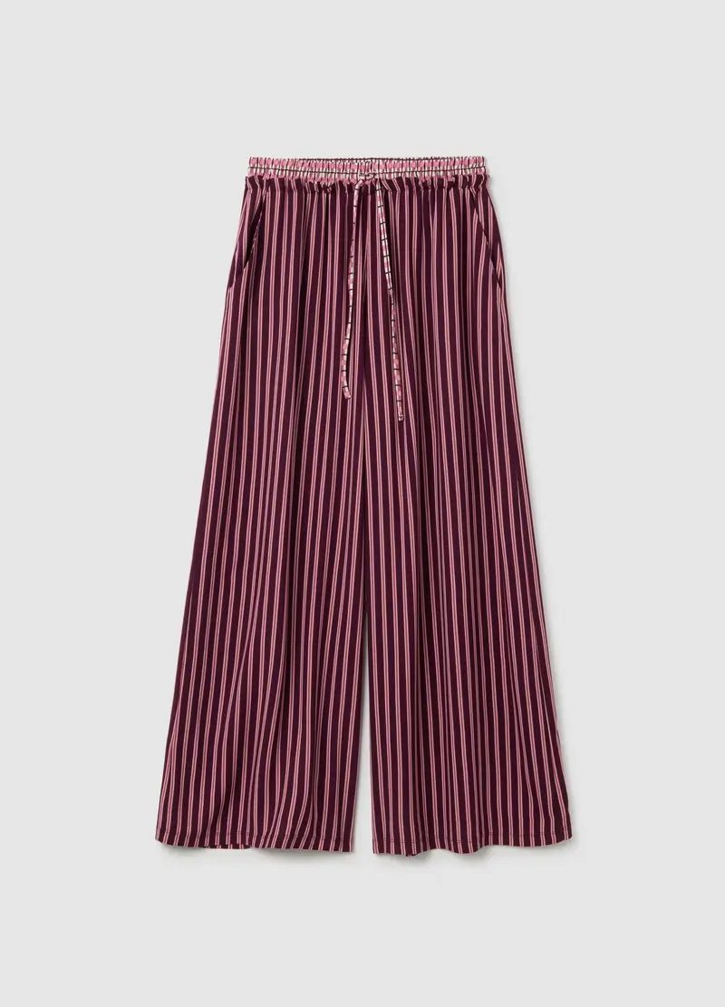OVS , Pantaloni Da Pigiama Rosa A Righe Con Vita Elasticizzata, Donna, Multicolor, Taglia: M