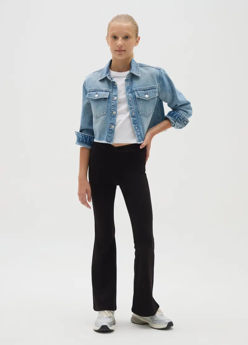 OVS, Pantaloni Da Ragazza In Misto Nero Flare Fit, Bambina, Nero, Taglia: 10-11