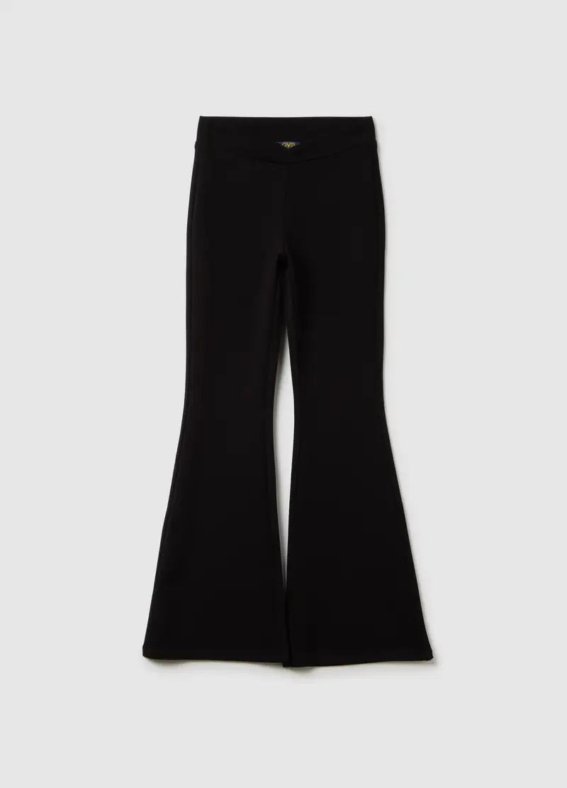 OVS, Pantaloni Da Ragazza In Misto Nero Flare Fit, Bambina, Nero, Taglia: 10-11 miniatura 3