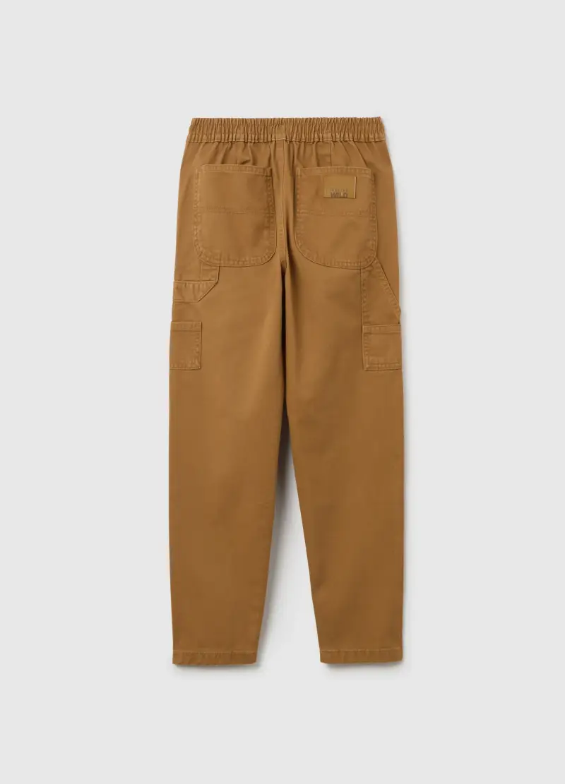 Pantaloni Da Ragazzo In Puro Cotone Marrone, Bambino, Marrone miniatura 2