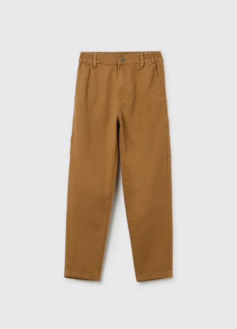 Pantaloni Da Ragazzo In Puro Cotone Marrone, Bambino, Marrone