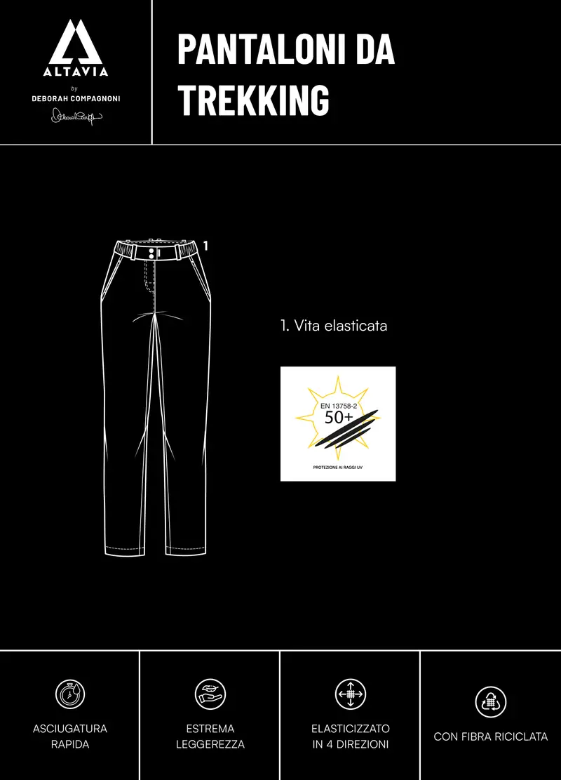 OVS, Pantaloni Da Trekking Altavia With Deborah Compagnoni, Donna, Nero, Taglia: XS miniatura 2