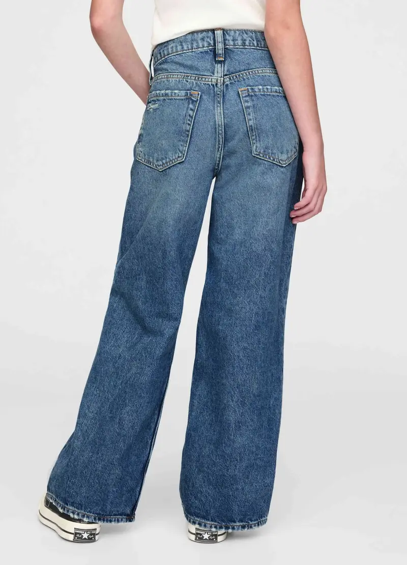 OVS, Pantaloni Denim Ampi In Cotone Per Bambina, Blu, Taglia: 5Y/107-114 miniatura 2