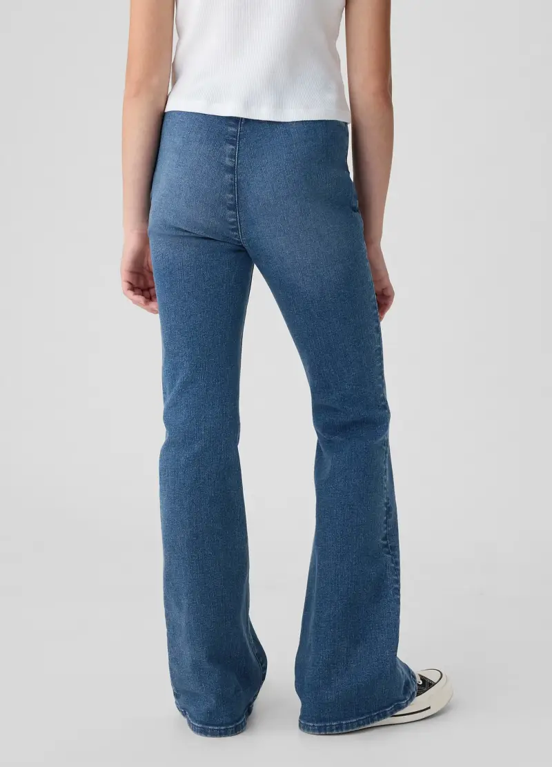 Pantaloni Denim Elasticizzati Per Bambina, Blu miniatura 3