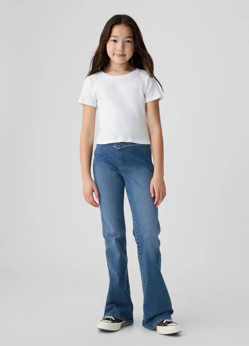 Pantaloni Denim Elasticizzati Per Bambina, Blu