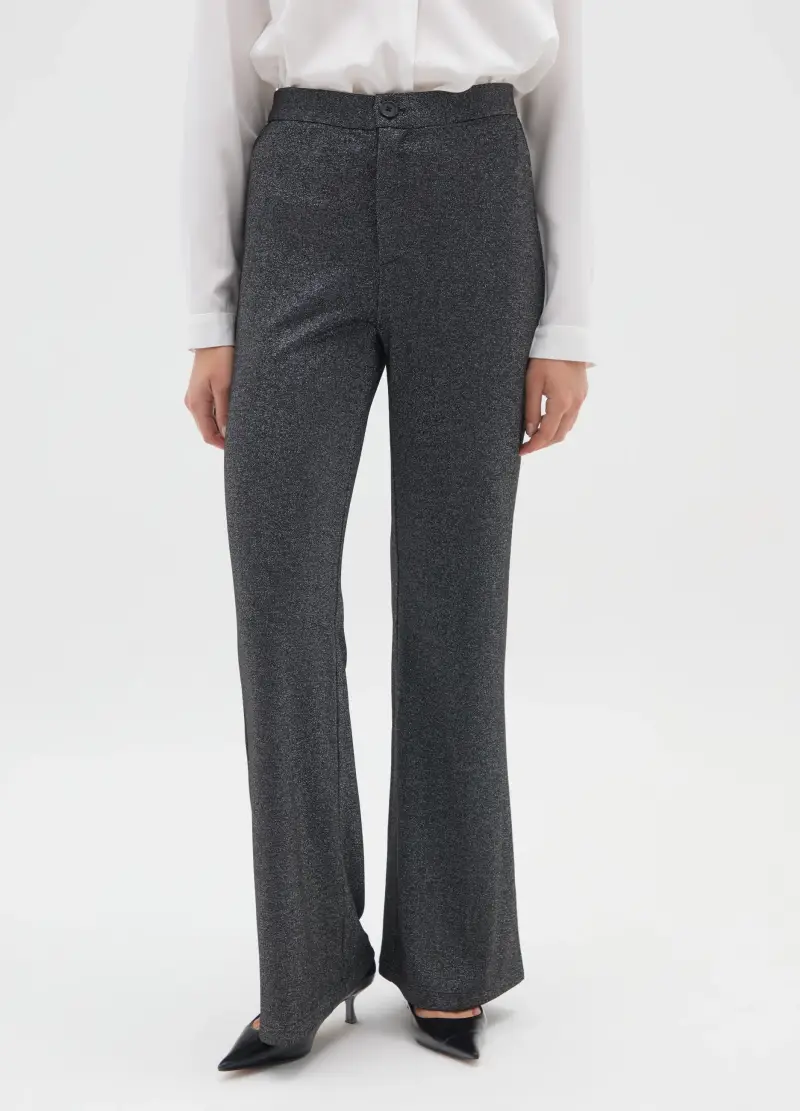 Pantaloni Flare Grigi, Donna, Grigio miniatura 2