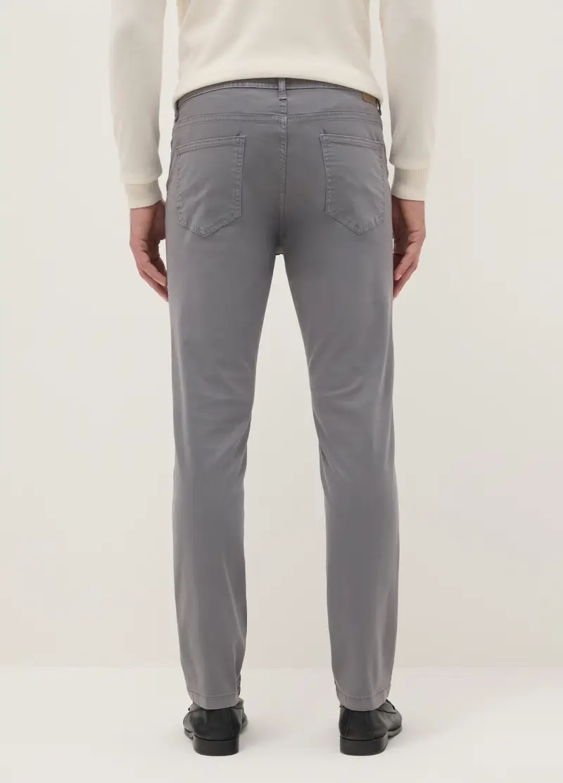 Pantaloni Grigi In Cotone Elasticizzato Skinny Fit, Uomo, Grigio miniatura 3