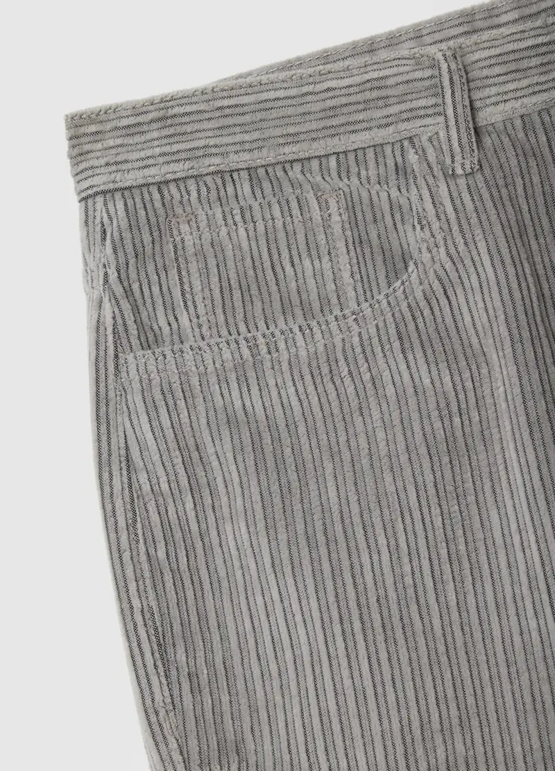 Pantaloni Grigi In Misto Cotone A Coste Regular Fit, Uomo, Grigio miniatura 2