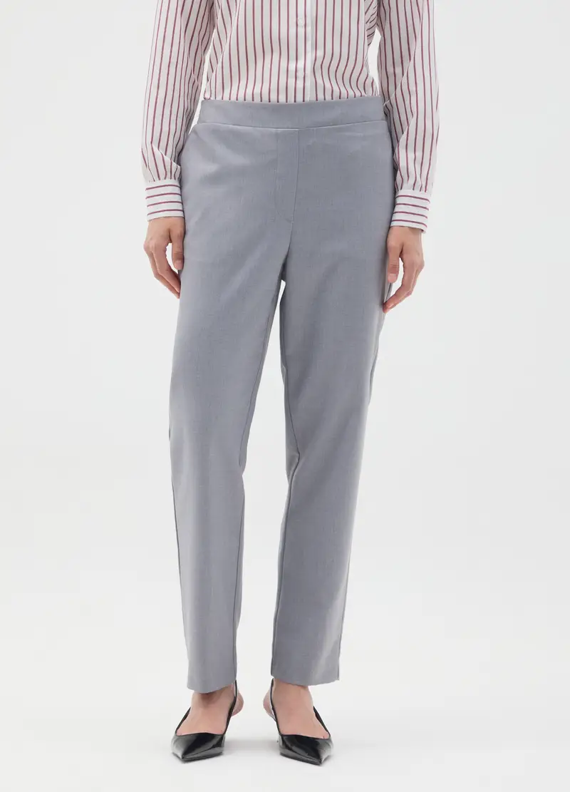 Pantaloni Grigi Vestibilità Slim, Donna, Grigio miniatura 2