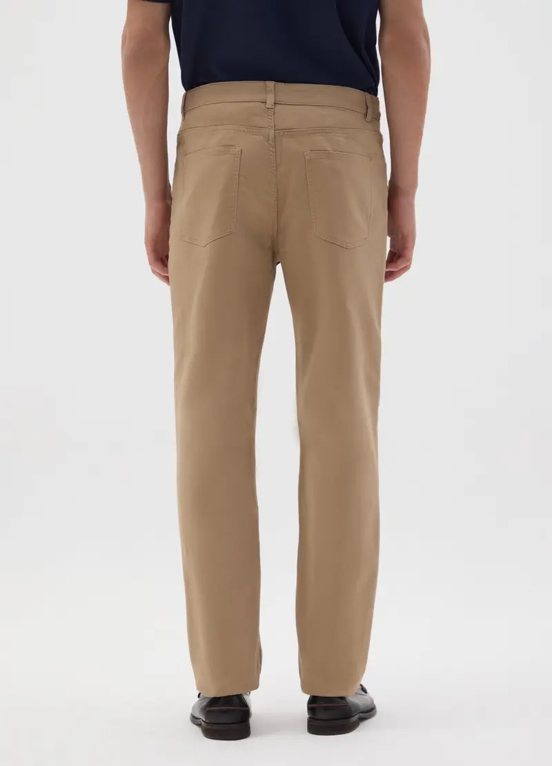 OVS, Pantaloni In Cotone Beige Slim Fit, Uomo, Beige, Taglia: 44 miniatura 2