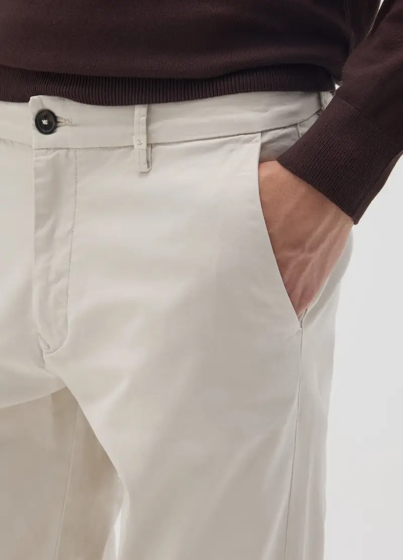 OVS, Pantaloni In Cotone Beige Slim Fit, Uomo, Beige, Taglia: 44 miniatura 3