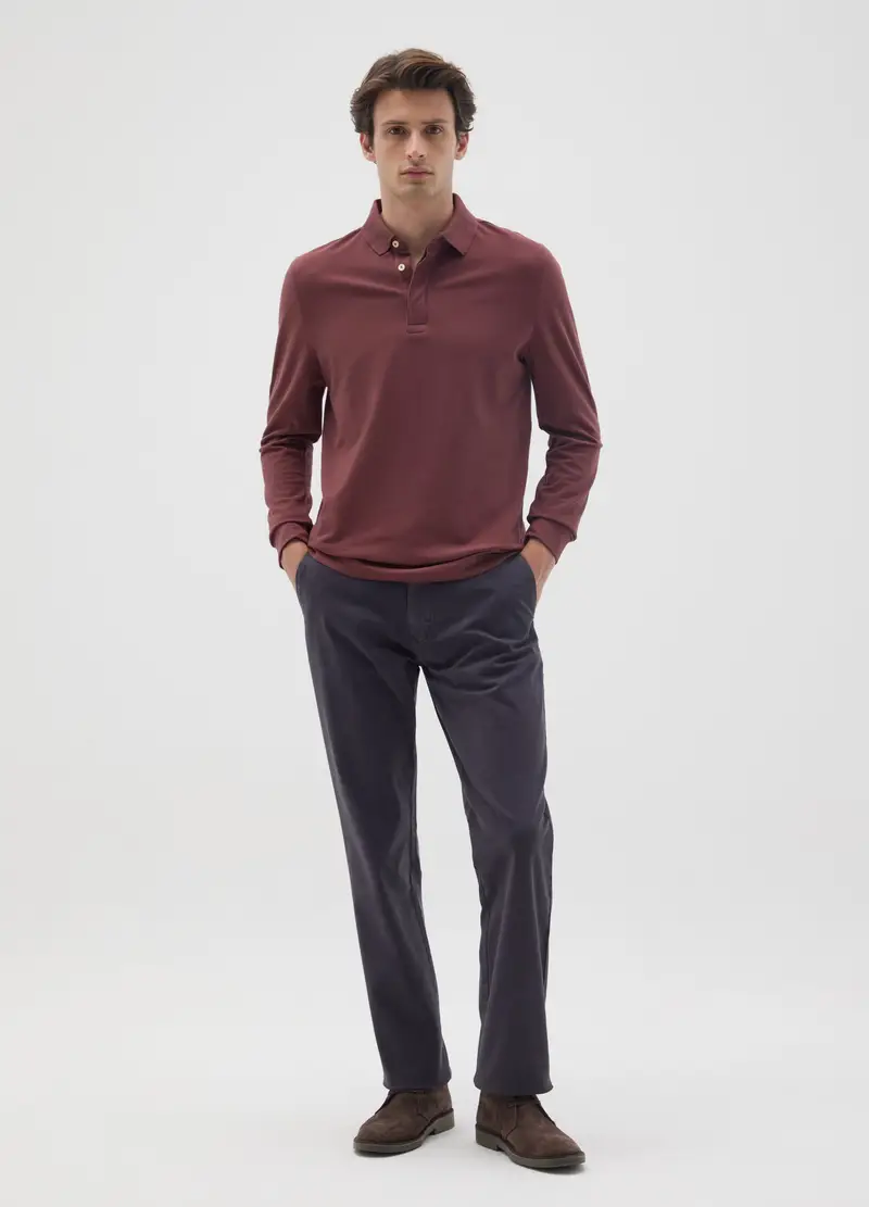 OVS , Pantaloni In Cotone Elasticizzato Blu Regular Fit, Uomo, Blu, Taglia: 44