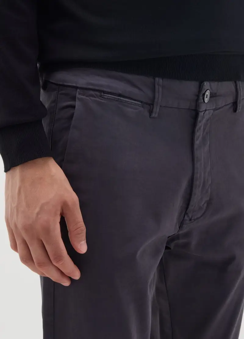 OVS, Pantaloni In Cotone Elasticizzato Blu Regular Fit, Uomo, Blu, Taglia: 44 miniatura 3