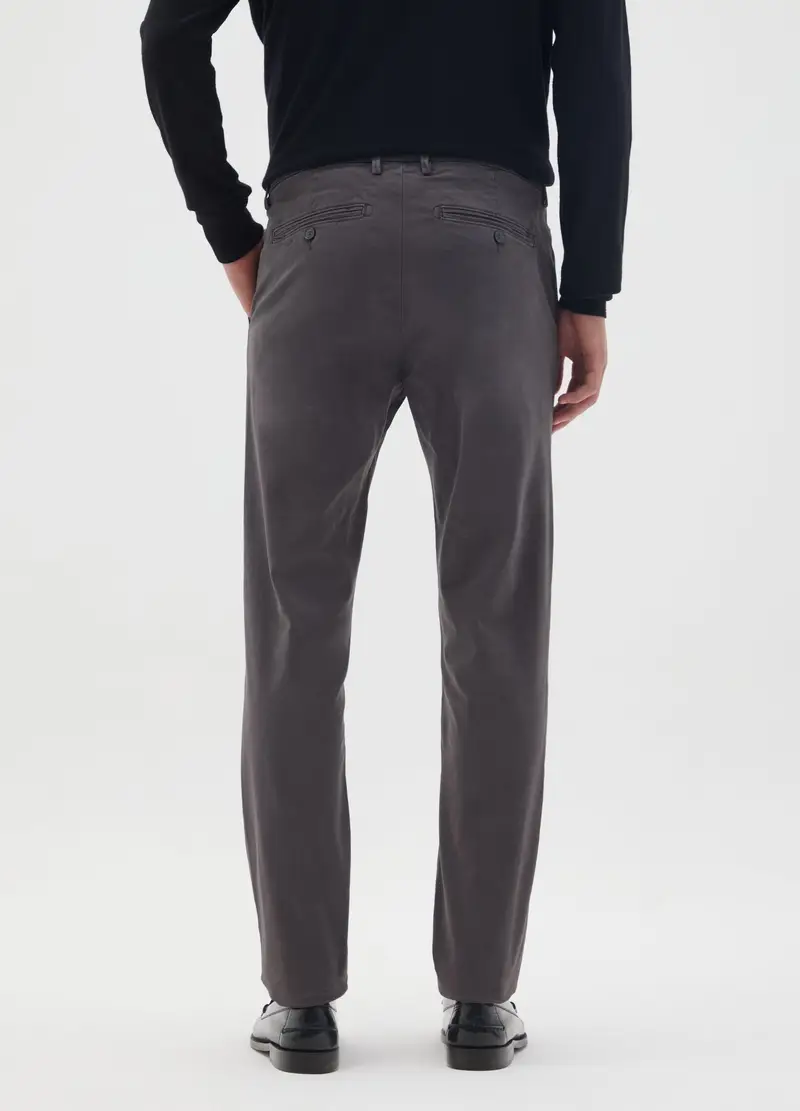 OVS, Pantaloni In Cotone Elasticizzato Grigi Regular Fit, Uomo, Grigio, Taglia: 44 miniatura 2
