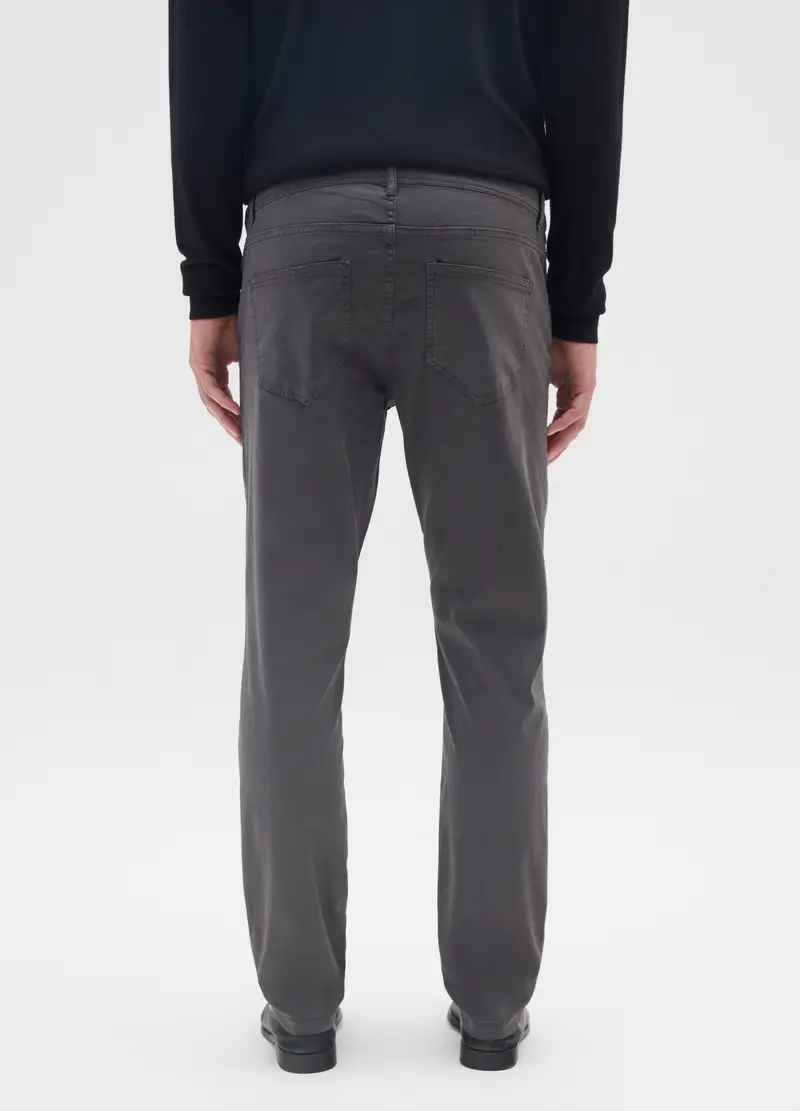 Pantaloni In Cotone Elasticizzato Grigi Slim Fit, Uomo, Grigio miniatura 3