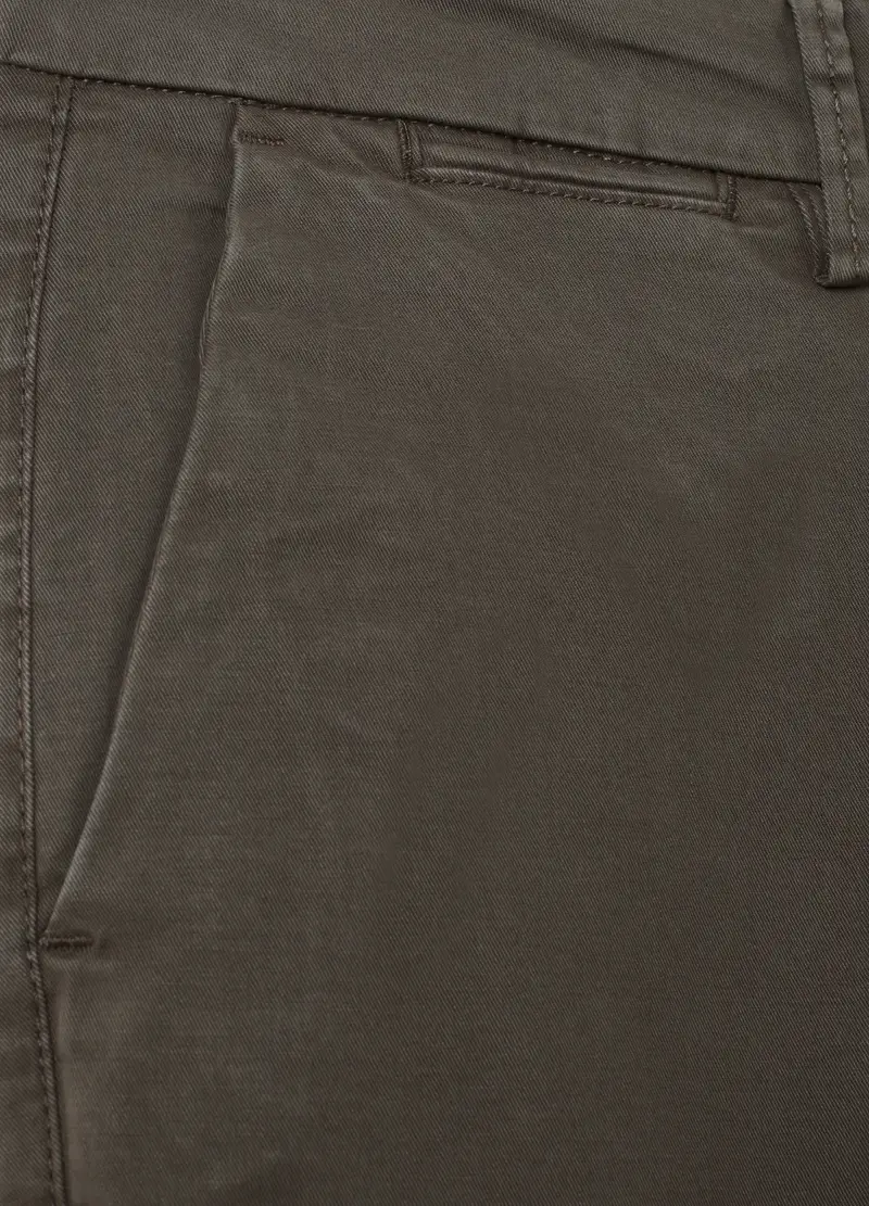 Pantaloni In Cotone Elasticizzato Marrone Regular Fit, Uomo, Marrone miniatura 2