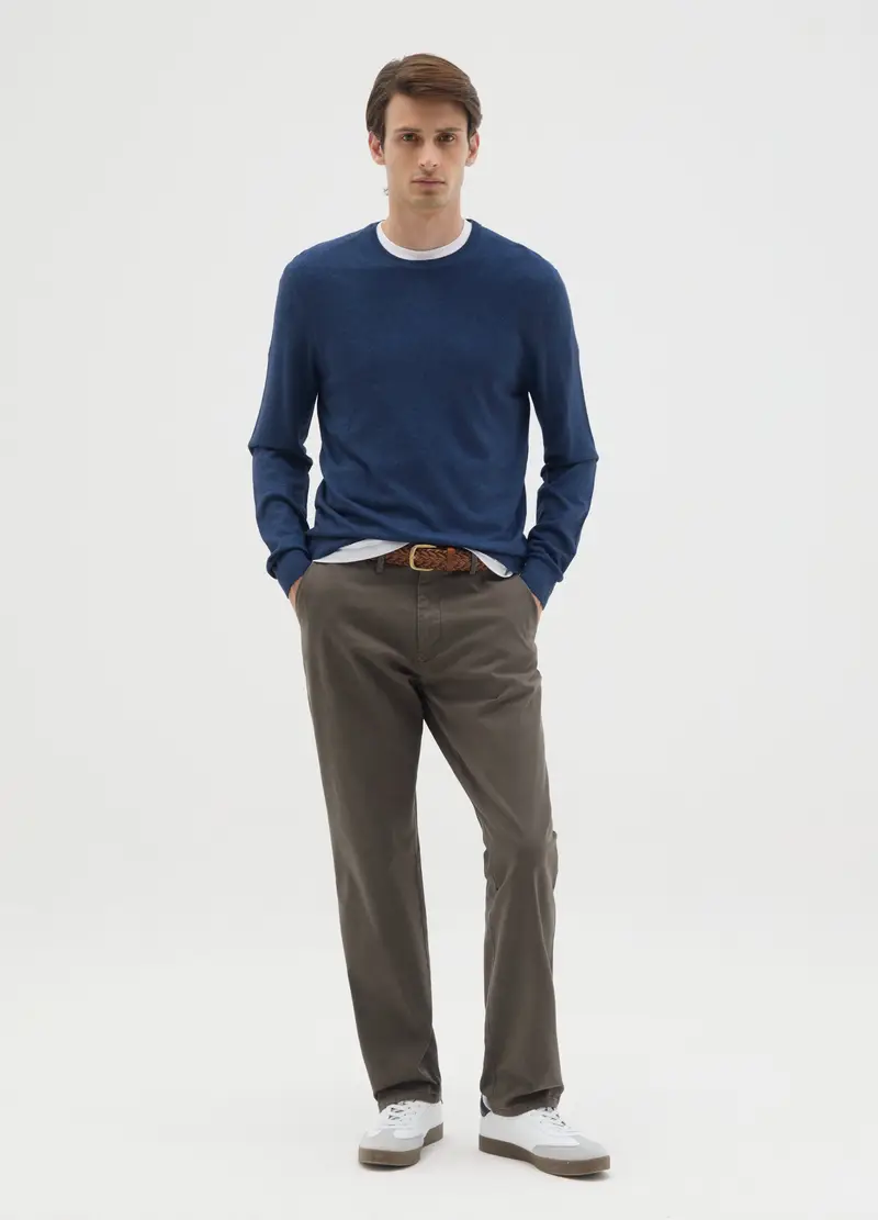 OVS, Pantaloni In Cotone Elasticizzato Marrone Regular Fit, Uomo, Marrone, Taglia: 44 miniatura 2