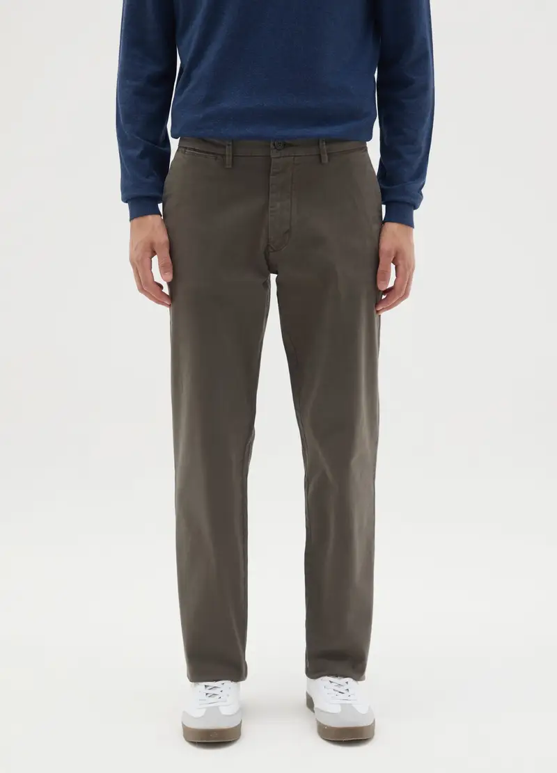 OVS, Pantaloni In Cotone Elasticizzato Marrone Regular Fit, Uomo, Marrone, Taglia: 44 miniatura 3