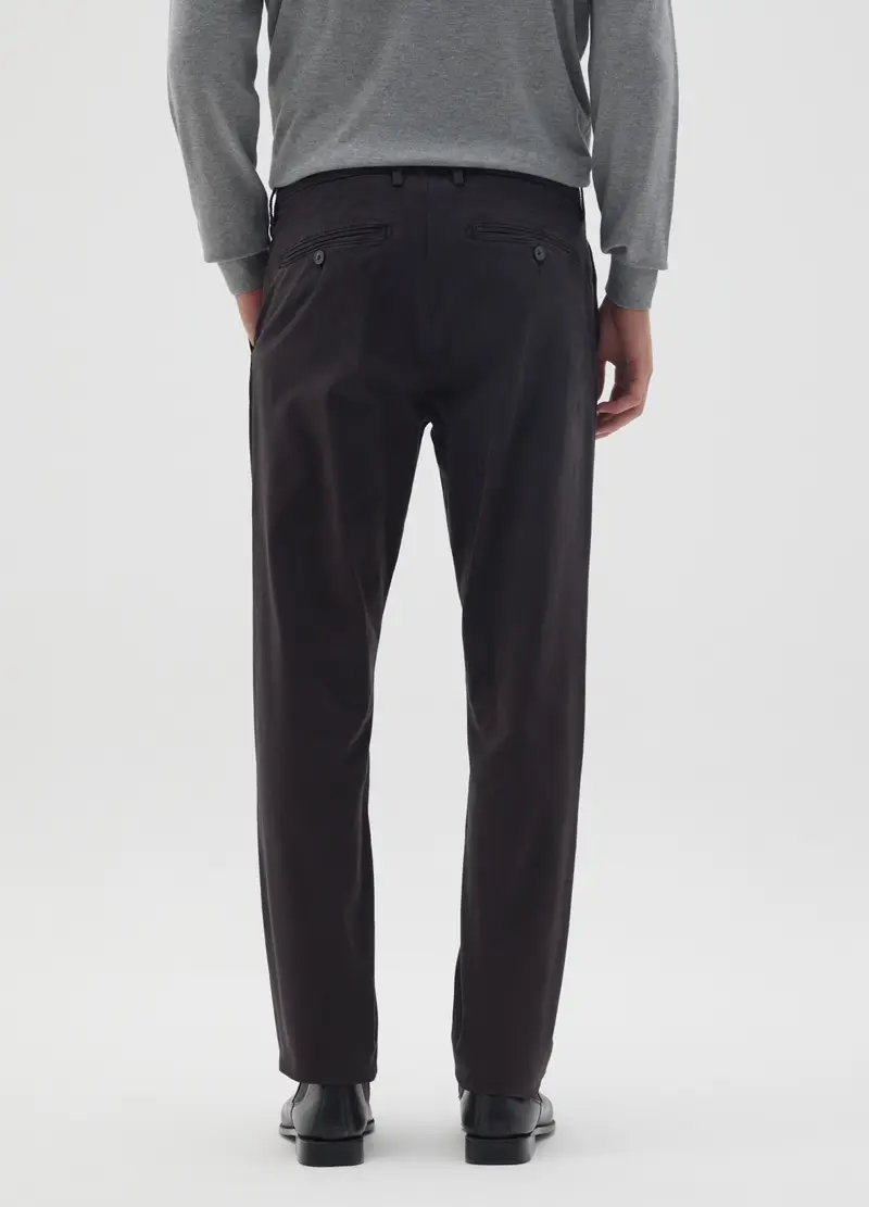 Pantaloni In Cotone Elasticizzato Neri Slim Fit, Uomo, Nero miniatura 3